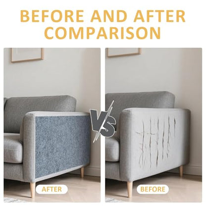 ReWallpaper Cat Scratch Mat Self Adhesive Grey Cat Carpet Roll Peel and Stick Scratch Pad Durable Furniture Protector for Chair Legs Desk Door Side Wall Corner Easy Cut Claw Guard Pet Safe 12inx6.5ft - size: 12in x 6.5ft
