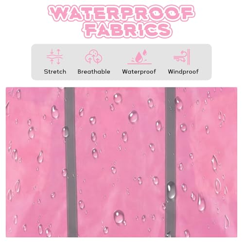 Dog Raincoat with Reflective Strip Hoodie, Waterproof Dog Raincoats, Adjustable Lightweight Hooded Poncho Dog Rain Jacket, Snowproof Windproof Clothes, Dog Raincoat for Large Dogs - color: Pink, size: XL