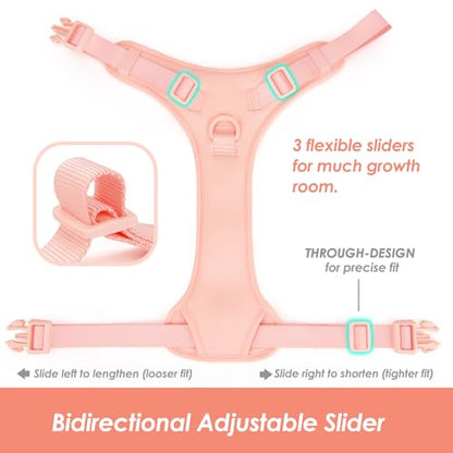 No Pull Dog Harness, Puppy Vest with Front Clip for Small Medium Large Sized Dog(Light Pink,M) - color: Light Pink, size: M(Neck:18.5-25.6", Chest:20.9-30.7")