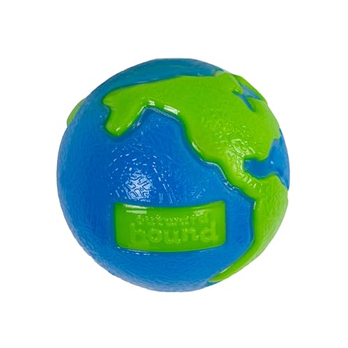 Outward Hound by Planet Dog Orbee-Tuff Planet Ball Blue/Green Treat-Dispensing Dog Toy, Medium