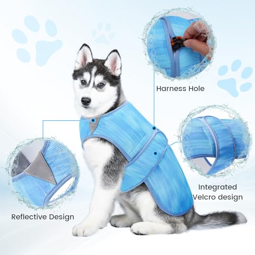 Summer Dog Cooling Vest - Lightweight Dog Cooling Jacket, Breathable Shirt for Walking, Outdoor Hunting Training and Camping (M) - size: M (Back Length 13-15.7 in)