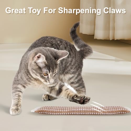 PAZ'S GIFT Cat Toy Kicky Pillow with Catnip, Interactive Indoor Scratching Design for Claw and Teeth Sharpening