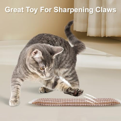 PAZ'S GIFT Cat Toy Kicky Pillow with Catnip, Interactive Indoor Scratching Design for Claw and Teeth Sharpening