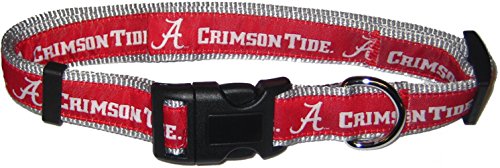Pets First Collegiate PET Collar OLD VERSION Alabama Crimson Tide Dog Collar, Size Medium. Best Sports Team Collar for Dogs & Cats. A Shiny & Colorful Dog & Cat Collar Licensed by The NCAA - color: Alabama Crimson Tide, size: Medium