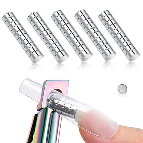 50pcs Mini Round Magnets for Acrylic Nail Clippers, Measuring Artificial Nail Length With Nail Clipper, Cat Eye Magnet for Nails, Refrigerator Sticker Magnets Or Post-It Magnets