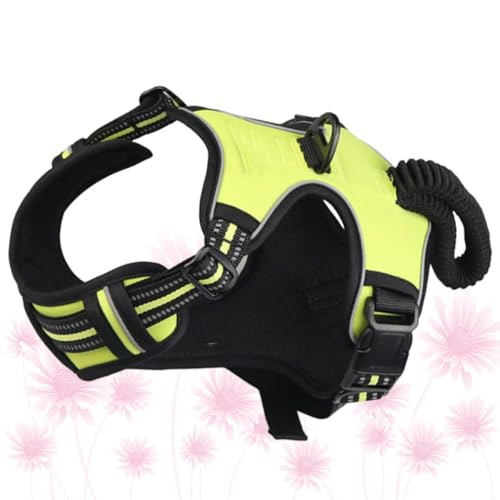 Reflective Dog Harness Vest No-Pull Comfortable Padded Outdoor Walk Vest for Medium to Large Dogs Green XL
