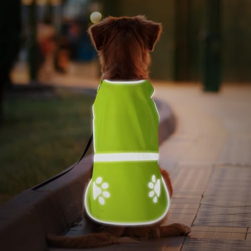 Candofly Reflective Dog Vest High Visibility Dog Hunting Vest Lightweight Safety Pet Jacket for Night Walking Camping (Neon Green, Medium) - color: Neon Green, size: Medium