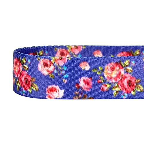 Blueberry Pet Spring Scent Inspired Rose Print Martingale Safety Training Dog Collar, Irish Blue, Small, Heavy Duty Adjustable Collars for Dogs - color: Irish Blue, size: Small