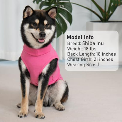 KYEESE 2Pack Dog Sweater Soft Dogs Clothes Stretchy Pet Sweatshirt Dog Sweaters for Small Dogs Girl Turtleneck Pet Coats Pullover Small Pets Sweaters - color: 8# Pink+Pink Stripe, size: Medium (7-11lbs)