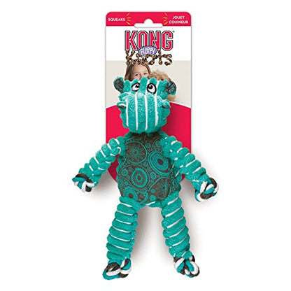 KONG Floppy Knots - Durable No‑Stuffing Squeaky Rope & Plush Dog Toy - for Teething, Playing (Hippo, Small/Medium) - color: Hippo, size: Small/Medium
