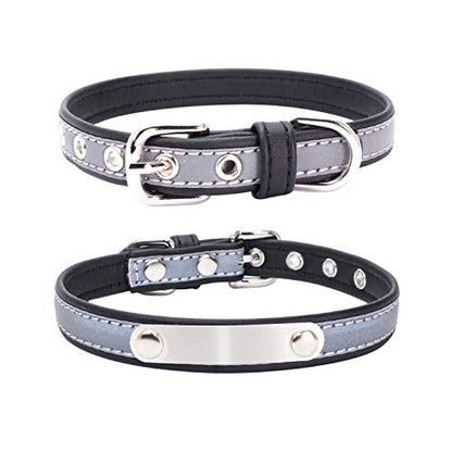 Custom Personalized Reflective Cat Dog Collar and Leash Set with Engraved Name Plate Black Puppy Kitty Dog Cat Collar and 4 FT Leash Set for Small Medium Large Girl Boy Dogs Cats - color: Black, size: S (8.7-11.0in)
