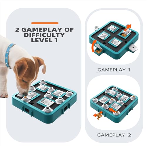 Dog Puzzle Toy Mental Stimulation - Level 3 in 1 Dogs Food Feeder Puzzle, Dog Treat Puzzle Feeder (Advanced-Mars Green Board) - color: Level 3 in 1-Advanced-Mars Green Board