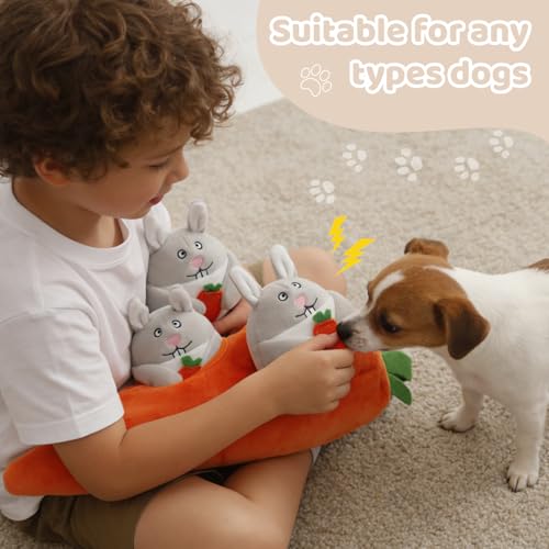 Hide and Seek Dog Puzzle Toys, Plush Interactive Puppy Toys for Small, Medium Dogs, Easter Puppy Essentials - style: Rabbit