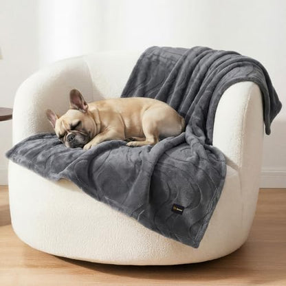 Waterproof Dog Blanket for Small Dog – Double Sided Washable Cat Puppy Blanket, Soft, Warm, Pet Throw Essentials, Grey M(40×28)"