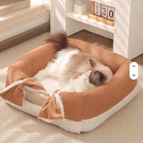 Pet House, Cat Bed for Indoor Cats, Cat Cave, Foldable Cat Cave, Bed for Large and Small Pets (Brown, Medium) - size: Medium