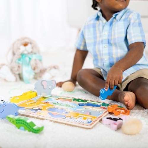 Melissa & Doug Safari Wooden Chunky Puzzle (8 pcs), Educational Screen Free Activity for Toddler, Preschoolers and Kids Ages 2+ - FSC Certified - style: Safari