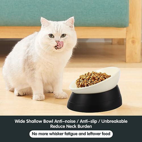 Bulldog Bowl Anti-Slip Dog Cat Dish Detachable Rubber Dog Bowl Pet Sterile Tilted Pet Feeder Slope Base (Black, 2 Cup (Small/Medium Dog)) - color: Black, size: 2 Cup ( Small/Medium Dog )