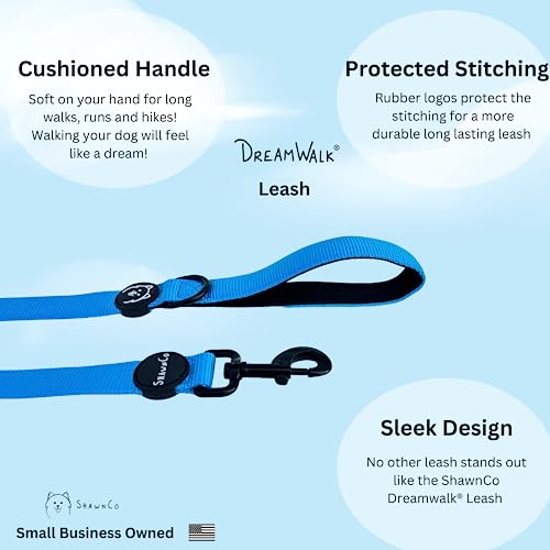 ShawnCo Dream Walk Dog Leash- Premium, Nylon Pet Leash with Soft Neoprene Handle for Small, Medium and Large Dogs (White Sharks, Small) - color: White Sharks, size: Small