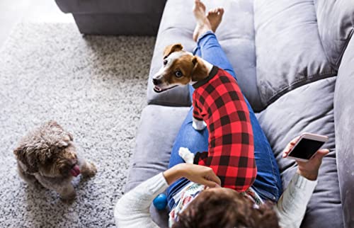 Dog Fleece Sweater Buffalo Plaid Sweater Clothes Dog Outfit Soft Thickening Warm Pet Clothes Sweaters for Dogs Girl & Boy(M) - size: M