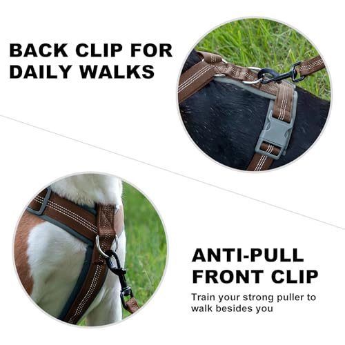 Plutus Pet No Pull Dog Harness, Adjustable Nylon Harness with Soft Padding, Reflective and Heavy Duty Dog Harness for Small, Medium, Large Dogs(Chocolate, S) - color: Chocolate, size: S