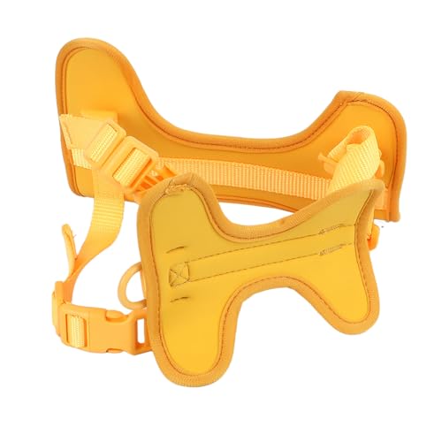 Adjustable Soft Breathable Escape Proof Dog Vest Harness, Pet Chest Harness for Small Dogs and Puppies, Bright Color Safety Design with Dual D Rings for Walking and (S) - color: Yellow