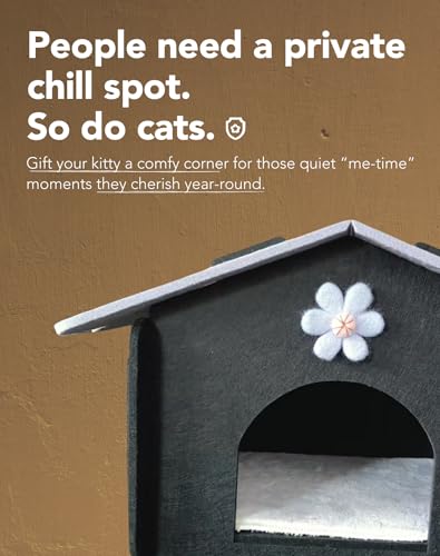 Lukamoo® Cute Cat House (Ashen Phantom, Large) - color: Ashen Phantom