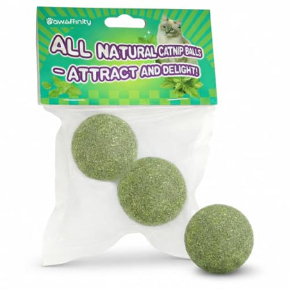 Natural Catnip Balls for Cats – 2 Pack Compressed Catnip Toys for Indoor Cats, 100% Natural No Fillers, Long-Lasting Mess-Free Interactive Cat Toy for Stress Relief & Healthy Play