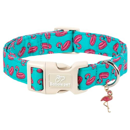 Summer Dog Collar, Cute Boy Flamingo Pool Party Dog Collars for Puppy Small Dogs - Beach Day Pup Collar, Soft Adjustable Male Pet Collars with Quick Release Buckle XS - color: Flamingo, size: XS