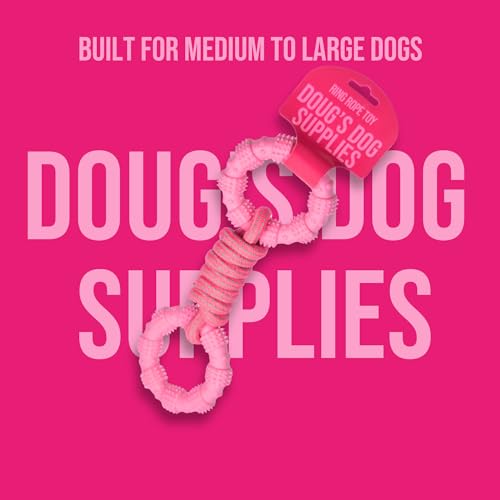 Doug's Dog Supplies Ring Rope Toy – Tug of War Toy for Medium & Large Dogs | Tug & Play Dog Toy - color: Pink