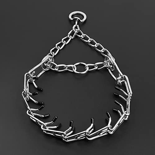 Dog Prong Collar, Adjustable Dog Training Collar with Quick Release Buckle for Small Medium Large Dogs (Silver, M/3.0mNeck: 16"-18'' Weight:50 lbs) - color: Silver, size: M/3.0mm (Neck: 16"-18" Weight: 50 lbs)
