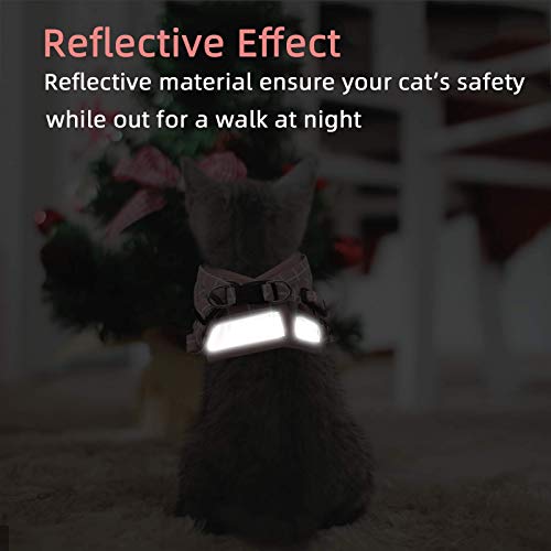Cat & Dog Harness - All Weather Mesh, Reflective Strap, Step-in Adjustable for Small Cats & Dogs (Pink-Pattern, S) - color: Pink-pattern, size: Small (Chest: 11"-13")