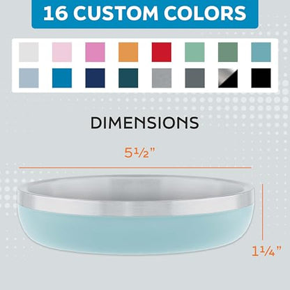 Master Pet Supply Stainless Steel Cat Bowls - 9 oz Heavy Duty - Aqua Sky, Double Wall Extra-Thick Insulated, Non-Slip Pet Water Bowl for Cats & Pets, Anti Rust Metal, Dishwasher Safe - color: Aqua Sky