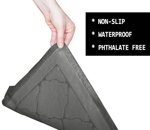 Cat Litter Mat Traps Litter from Litter Box XL Size 47"X36" Durable Trapping Rug, Non-Slip and Waterproof, Easy to Clean - color: Grey