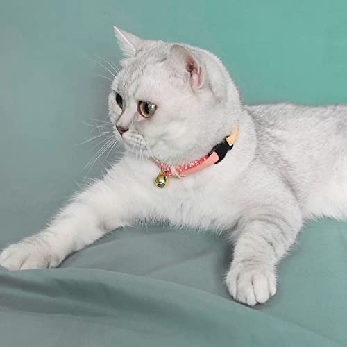 Cat Collar with Kitty Face Bell. Cute Japan Chirimen Kitten Collar. Soft & Lightweight. - color: Purple