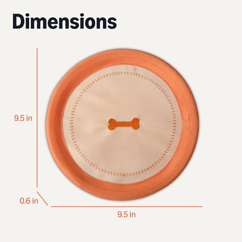 Amazon Basics Dog Flying Disc, Interactive Dog Toys for Fetch, Durable Water Floating, Soft Flexible Design, 2-Pack, 9.53 Inch, Beige/Orange - size: 2 Pack