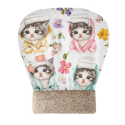 YETTASBIN Self-Warming Cat Sleeping Bag - Cute Kittens Semi-Enclosed Anti-Anxiety Calming Cat Bed Cave, Cozy Plush Pet Snuggle Sack with Soft Fleece Lining for Cat Dog Kitten, 19” x 23”