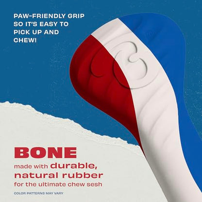 Benebone Natural Rubber Dog Chew Toy, Dog Bone, Limited Edition America 250, Medium - size: 1 Pack, style: America 250 - Bone
