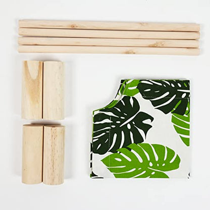Cat and Dog Hammock Bed for Small Dogs, Brethable Wooden Cat Pet Rabbit Elevated Cooling Outdoor Bed Cots Furniture for Summer Monstera Leaf - color: Monstera Leaf