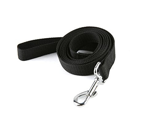Nylon Dog Training Leash, Traction Rope, 4Ft /5 Foot /6 Feet Long, 5/8 inch 3/4 Inch 1 Inch Wide, for Small and Medium Dogs - color: Black, size: 1'' x 6 FT