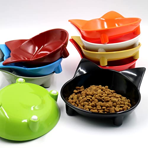 Cat Bowls, Anti-Slip Multi-Purpose Cat Food Bowl Pet Water Bowl Cat Feeding Bowl for Cats and Small Dogs (White) - color: White