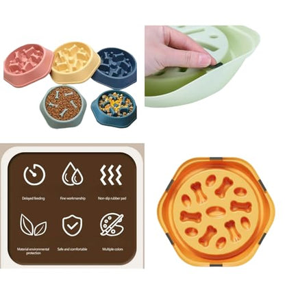 Slow Feeder Dog Bowls- Promote Healthy Eating Habits,Dog Puzzle Feeder,Anti-Gulping Puzzle Design for Small/Medium/Large Pets, Reduce Bloat & Improve Digestion (Green) - color: Green