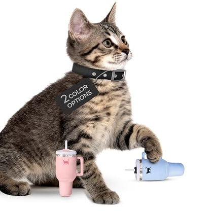 PUPROAR Kitty Cup Catnip Toy - Cute Cat Birthday Toy with Catnip & Crinkle, Funny Girly Kitten Gift (Chambray Blue) - color: Chambray Blue