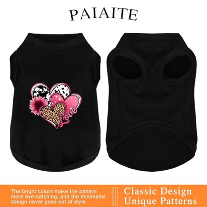 Discover Cozy Cotton Canine Wear: Soft, Lightweight, and Breathable Dog Shirt Vest with Eye-Catching Graphics (Hearts and Love), Keeping Your Furry Friend Comfy! Purple M - color: Purple, size: M-(8~11lb) | Back(~13.8")