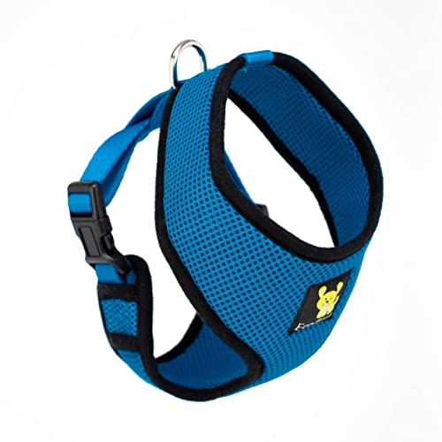 EcoBark Teal Dog Harness - Eco-Friendly Max Comfort Harnesses - Luxurious Soft Mesh Halter - Over the Head Harness Vest- No Pull and No Choke - color: Teal Blue