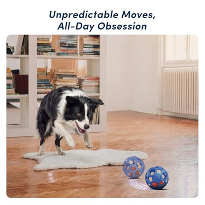 Unique Interactive Dog Toy with Ball-in-Ball Design, 4X Durable Rubber Outer Shell & Inner Smart Automatic Bouncing Ball to Keep Them Busy, Fetch&Puzzle&Chew Toys for Medium, Large High Energy Dogs