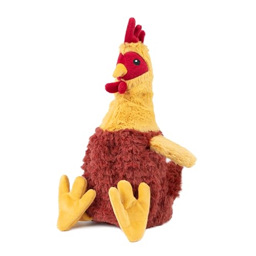 Best Pet Supplies Interactive Squeaky Dog Chew Toy, Ideal Dog Toys for Chewers, Small, Medium & Large Dogs, and Fetch Lovers - Crinkle Chicken (Wine Red), Large - color: Crinkle Chicken (Wine Red), size: Large