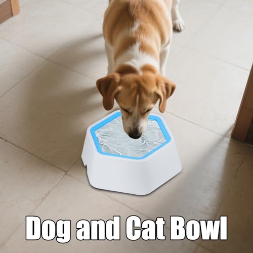 Floating Pet Bowl – Spill Resistant Water Feeder, Anti Tip Design, Dry Mouth Control | Splash Proof Cat Dog Drinking Solution for Home Travel - color: Blue