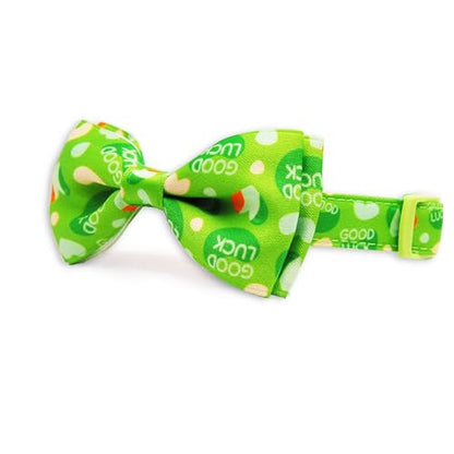 St. Patrick’s Day Dog Collar with Bow, 2026 Quick Release Nylon Adjustable Pet Collar, Green Lucky Holiday Dog Collar - color: St. Patrick Day, size: Medium-(12.5-20") Neck * 3/4" Wide