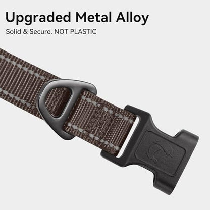 Joytale Reflective Dog Collar, Soft Neoprene Padded, Metal D-Ring, Nylon Pet Collar Adjustable for Small Dogs, Brown, Small - color: Brown, size: Small (Pack of 1)