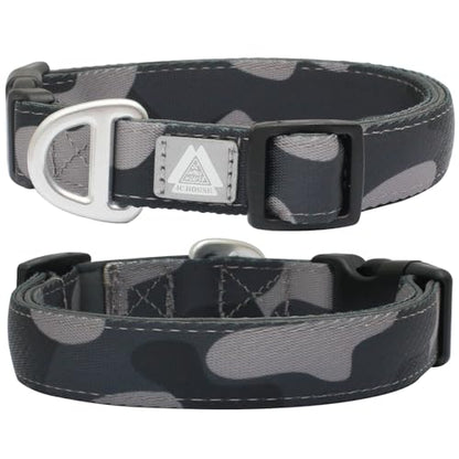 Soft Padded Dog Collar, Neck 12’’-20’’, Adjustable Heavy Duty Collar with 3M Reflective Logo for Medium, Large Dogs, Camo Dark Gray, Medium - color: Camo Dark Grey, size: Medium (Neck 12''–20'')